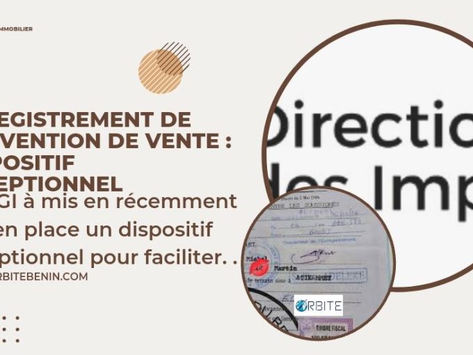 Enregistrement de convention de vente dispositif exceptionnel