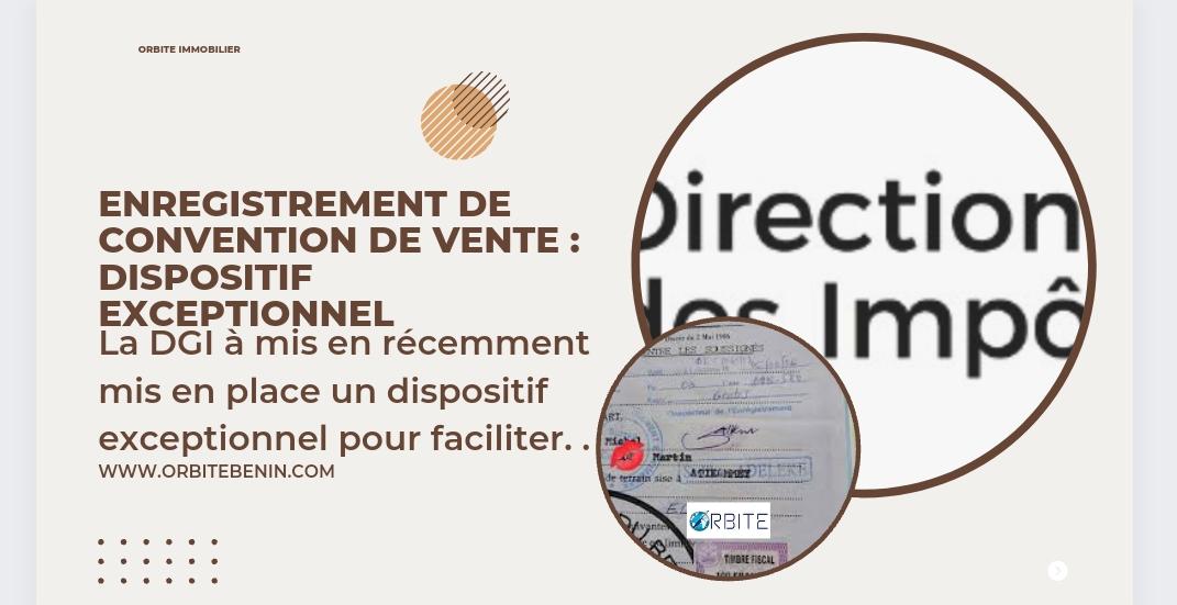 Enregistrement de convention de vente dispositif