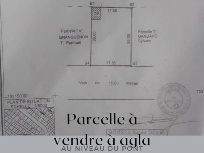 parcelle a vendre a agla pont