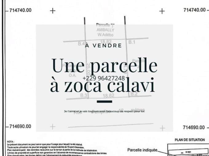 Parcelle a vendre a Calavi Zoca